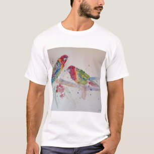 赤いロゼラ・パロット・ウォ絵画ーター・カラーズ Tシャツ