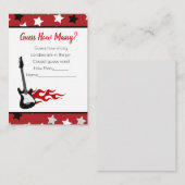 赤いロックスターの赤ちゃんシャワーゲームの数を推測 エンクロージャーカード (正面/裏面)