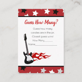 赤いロックスターの赤ちゃんシャワーゲームの数を推測 エンクロージャーカード