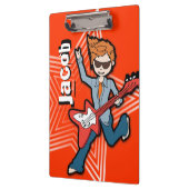 赤いロックスターギターボーイあなたの名前のクリップボードを追加 クリップボード (左)