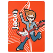 赤いロックスターギターボーイあなたの名前のクリップボードを追加 クリップボード (裏面)