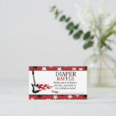 赤いロックスター赤ちゃんシャワーおむつラッフル エンクロージャーカード (スタンド正面)