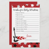 赤いロックスター音楽の赤ちゃんシャワーの願いベビー (正面/裏面)