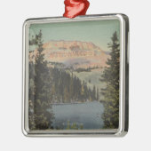 赤いロッジ、MT - Beartooth湖の眺め及びビュート メタルオーナメント (左)