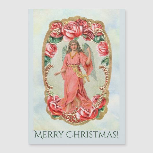 赤いロビクトリアンーズの金ゴールドに囲まれたクリスマスエンジェル (正面)