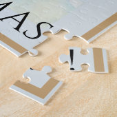 赤いロビクトリアンーズの金ゴールドに囲まれたクリスマスエンジェル ジグソーパズル (側面)