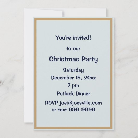 赤いロビクトリアンーズの金ゴールドに囲まれたクリスマスエンジェル 招待状 (裏面)