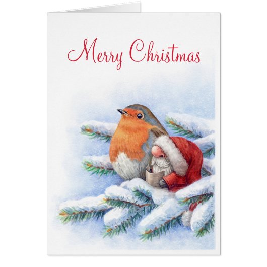 赤いロビンを持つ小さなサンタ (正面)