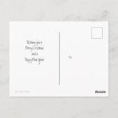 赤いロビンを持つ小さなサンタ ポストカード (裏面)