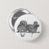 赤いロビンボタン 缶バッジ (正面&裏面)