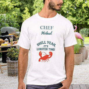 赤いロブスターのザリガニ・ボイル・パーティシェフ料理の引用 Tシャツ