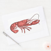 赤いロブスターのシールとヴィンテージレトロのイメージ 長方形シール (封筒)