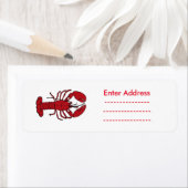赤いロブスターのシールのラベルライトハウスルート ラベル (インサイチュ)