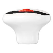 赤いロブスターオン白黒ストライプ航海の セラミックノブ (側面)