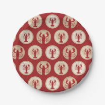 赤いロブスターパターン – 航海の海シーフード