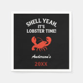 赤いロブスターパーティー引用文名レトロブラック スタンダードカクテルナプキン (正面)