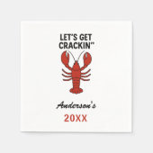 赤いロブスターパーティー引用文名 スタンダードカクテルナプキン (正面)