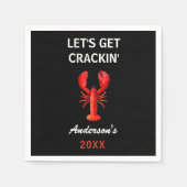 赤いロブスターパーティー引用文名（黒） スタンダードカクテルナプキン (正面)