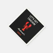 赤いロブスターパーティー引用文名（黒） スタンダードカクテルナプキン (角)