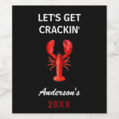 赤いロブスターパーティー引用文名（黒） ワインラベル (シングルラベル)