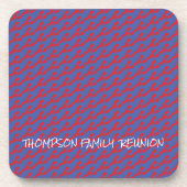 赤いロブスターファミリー懇親会名タイムレスキープサケ コースター (正面)