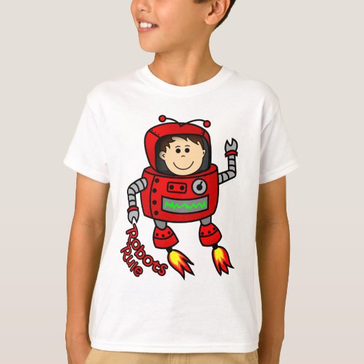 赤いロボット子供のTシャツ Tシャツ (正面)