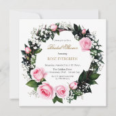 赤いロマンス：ピンクのバラとベビーの息を吸う 招待状 (正面)