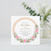 赤いロマンス:ピンクのバラとベビーの息を吸う 招待状 (スタンド正面)