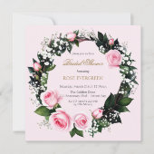 赤いロマンス：ピンクのバラとベビーの息を吸う 招待状 (正面)