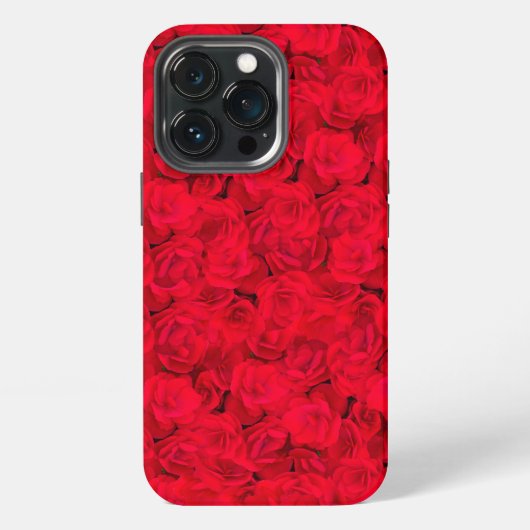 赤いロマンティックフラワー iPhoneケース (裏面)