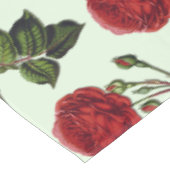 赤いロングステムバラパターンミントグリーンバックグラウンド テーブルクロス (アングル)