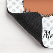 赤いロングヘアダッチシュントかわいい漫画の犬と名前 マウスパッド (コーナー)