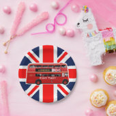 赤いロンドンの二重デッカーバス ペーパープレート (パーティー)