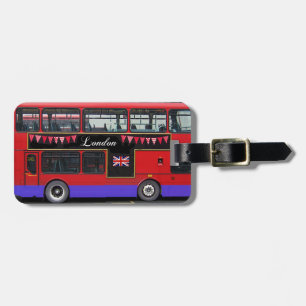 赤いロンドンバス二重デッカー ラゲッジタグ