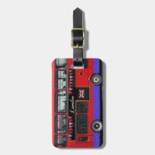 赤いロンドンバス二重デッカー ラゲッジタグ (正面縦)