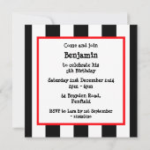 赤いロンドンバス 誕生日招待状 招待状 (裏面)