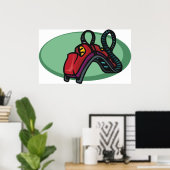 赤いローカラフルラーコースター乗り ポスター (ホームオフィス)