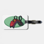 赤いローカラフルラーコースター乗り ラゲッジタグ (裏面横)