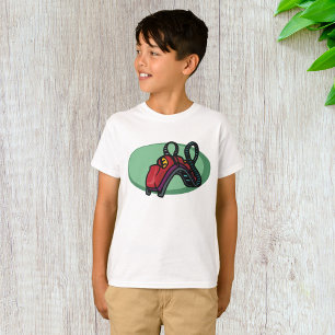 赤いローカラフルラーコースター乗り Tシャツ