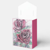 赤いローズウォーターカラーとインクパーティーケーキお願い箱 フェイバーボックス (オープン)