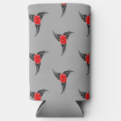 赤いローズグレーの黒い入れ墨 スリム缶クーラー (正面)