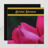 赤いローズバドフラワーブライダルシャワー招待 招待状 (正面/裏面)