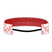 赤いローズパターン非ヘッドバスリップまたは滑ることンド アスレチックヘッドバンド (裏面)
