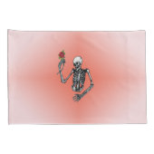 赤いローズピンクを保持するゴシック体の半骨格 枕カバー (裏面-右)