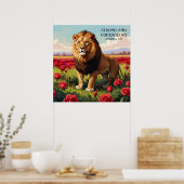 赤いローズフィールド信仰に自信のあるライ絵画オン ポスター (キッチン)