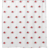 赤いローズブーケ シャワーカーテン (正面)