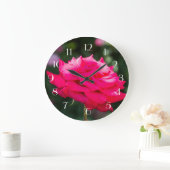 赤いローズプロファイル ラージ壁時計 (ホーム)