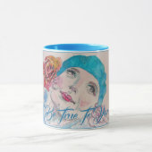 赤いローズベレーの水色の女の子があなたに忠実である マグカップ (中央)