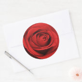 赤いローズホワイト(任意の色素朴のグラム結婚) ラウンドシール (封筒)