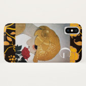 赤いローズモノグラムを持つ女性 Case-Mate iPhoneケース (裏面(横))